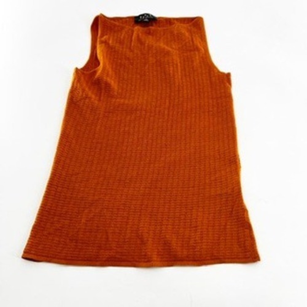 David Meister Womens Orange Textured Sleeveless Knit Top Size XS